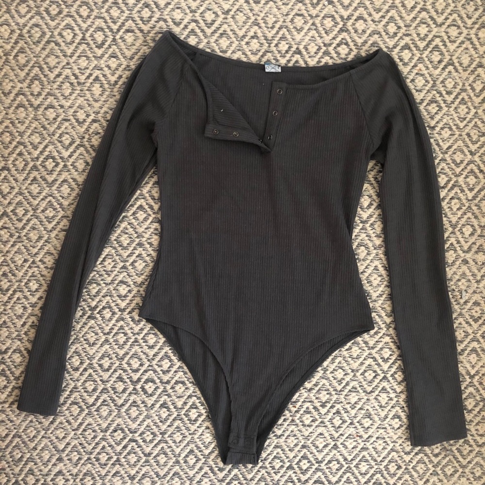 Grey body suit